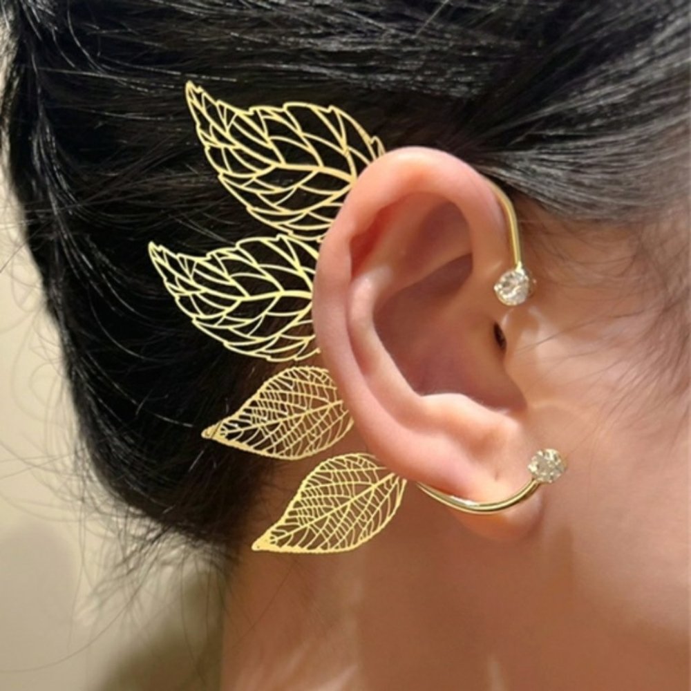 📢 4/$15 Gold Leaf Pixie Ear Cuff